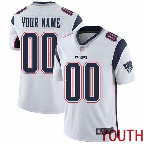 Limited White Youth Road Jersey NFL Customized Football New England Patriots Vapor Untouchable
